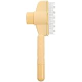 Alasum Katzen Hundebürste Gelb Selbstreinigender Fellkamm Massagefunktion Professionelle Fellpflege für Innenkatzen und Welpen Effiziente Haarentfernung und Hautstimulation