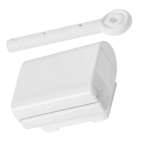 WOONEKY Toothpaste Dispenser Wall Mount Black 1 Set Removable Holder Sturdy Rack Portable for Kitchen Bathroom Boys and Girls