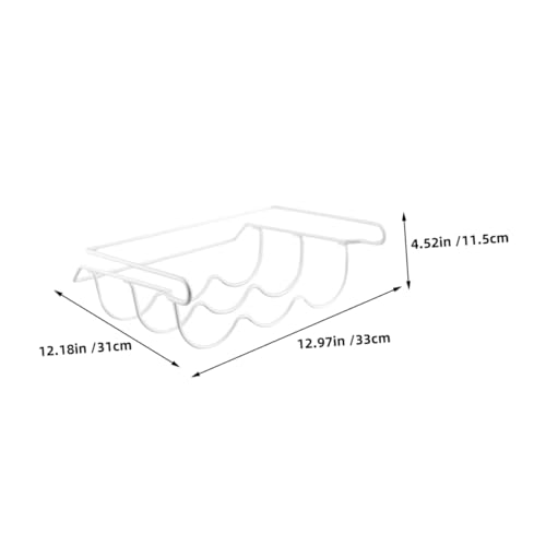 Soporte para botellas de hierro para refrigerador blanco miniatura 2