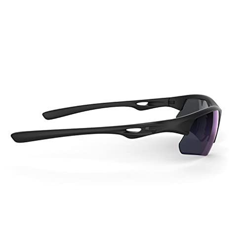 Sundog Stack Black Rectangular Sunglasses, One Size - UV Protection Featured Lens Technology - Golf Sunglasses - Matte Stealth Black3