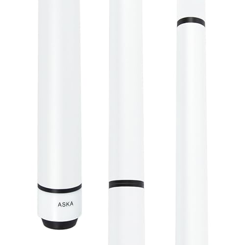 ASKA 25oz Heavy Jump Break Cue – 3-Piece Jump/Break Pool Cue, 14mm Phenolic Tip & Ferrule, Hard Rock Canadian Maple Shaft, 2 Quick Release Joints, Wrapless Matte Handle, 58" Cue (Matte White)