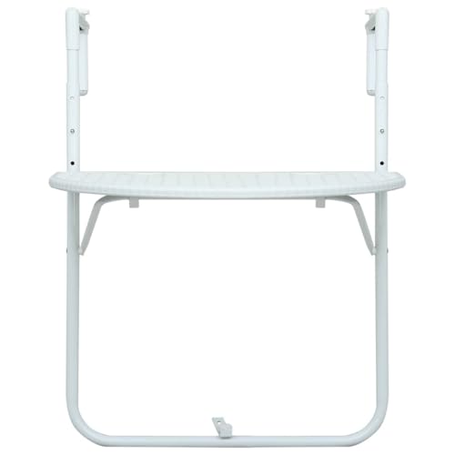 Table de balcon pliable plastique aspect rotin anti UV meuble extérieur petit espace