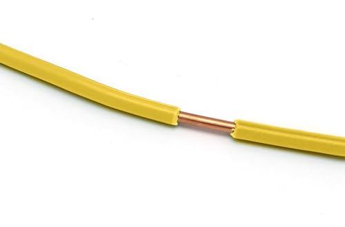 THE CIMPLE CO 12 AWG Insulated Solid Copper THHN/THWN Wire 75 FT - 12 Gauge Ground Wire for Electrical Grounding in Residential, Commercial, Industrial Buildings - 75 Feet (22 Meters), Yellow