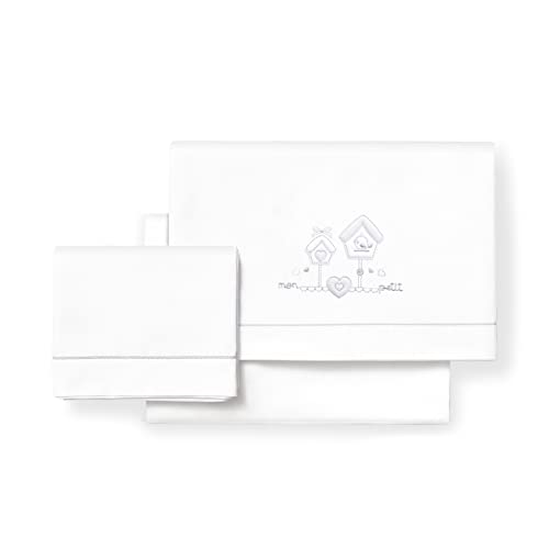 Drap de lits de bébé Mon Petit blanc et gris housse coton naissance