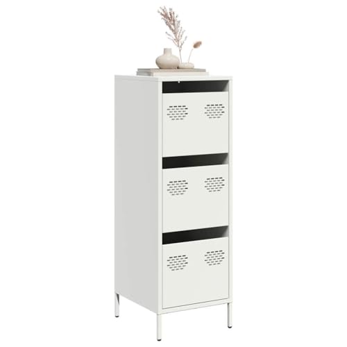 WKIEQACO Highboard White 39 x 35 x 103.5 cm, gabinetes de acero, bufés y aparadores de almacenamiento