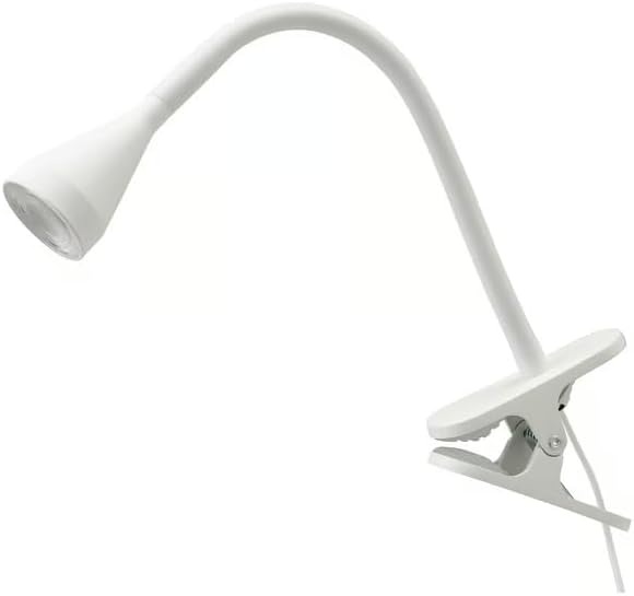 Adjustable Gooseneck LED Clip-On Light - Gentle Eye-Friendly Reading Lamp with Clamp for Bed, Desk, or Headboard - Gift for Book Lovers, White