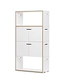 Tojo Hochstapler 2x2-Set weiß | modulares Regalsystem Verschiedene Module für Wandregal/Bücherregal/CD Regal | MDF Regal (weiß)