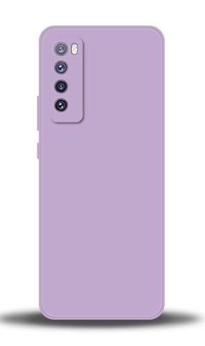WUACYEAMING Compatible with Huawei nova 7 Case,with Camera Lens Protector Ultra Slim Liquid Silicone Cover Anti-Scratch Shockproof Case-Purple