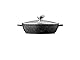 Pradel Excellence 52404M Schongarer mit Deckel, Stein-Optik, Aluminiumguss, Schwarz, 28 x 16 cm