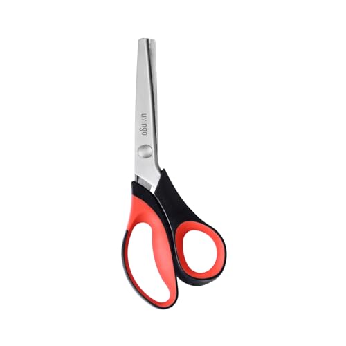 LIVINGO Sharp Fabric Pinking Shears - 9' Zig Zag Edge Heavy Duty Crinkle Scissors for Fabric...