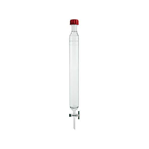 Chemglass CG-1193-24 Series CG-1193 Chromatography Column with Coarse Fritted Disc, 4 mm PTFE Stopcock and 45/50 Rodaviss Outer Joint, 2.50" ID, 12" Length