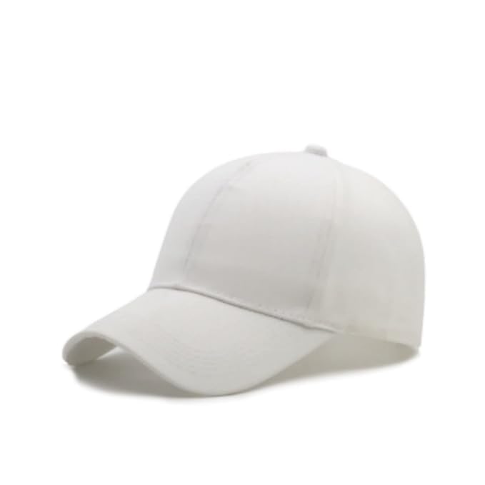 Brand A- Adjustable Cap Whiite Plain Cap Unisex Cap Quick Drying Sun Hat for Summers Activites Sports Baseball Hat for Men White-image-41
