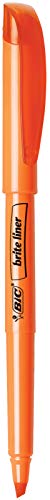 BIC - BL11-OR Brite Liner Pocket Style Highlighter, Chisel Tip, Orange, Pack of 12