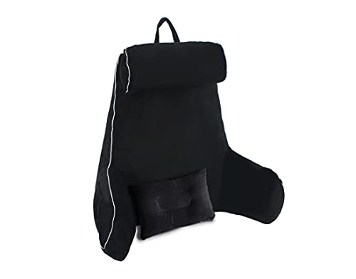 Bed Rest & Reading Pillow - Extra Large Plus Free Lap Cushion - Back Rest with Arms for Sitting in Bed – Bed Pillows & Positioners for Adults Gaming, Studying & Working from Home 24’’