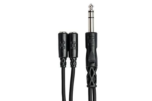 Hosa YMP-234 Cable adaptador de audio 1/4 TRS a 2x 3.5 mm miniatura 4