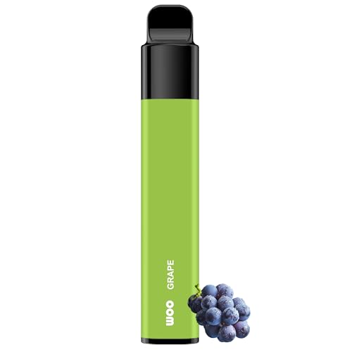 WOO 電子タバコ 使い捨て VAPE シーシャ ベイプ 1本入り 爆煙 持ち運び 大容量 水蒸気タバコ ニコチンなし タールなし 禁煙補助に最適 マスカット