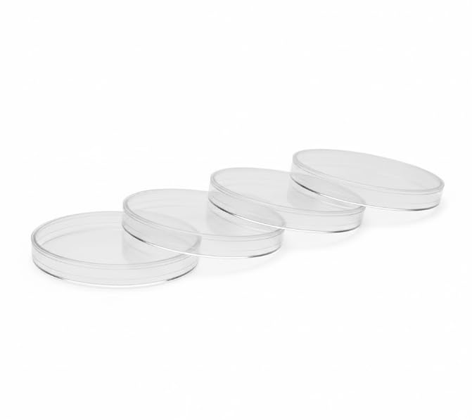 Image of Genxx Polypropylene Petri Dish 75mm (Pack of 12) Clear and Unbreakable Lab Culture Dish, Autoclavable Plastic Petri Plate for Science Experiments and Laboratory Use.