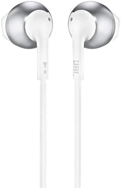 JBL TUNE 205BT Wireless In-Ear Earbud Headphones with Bluetooth and Microphone  Flat tangle-free cable  Silver