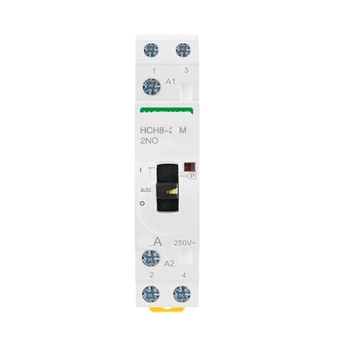 Contacteur modulaire 2P 16A 230V HCH8-25M interrupteur manuel rail DIN pour circuit électrique