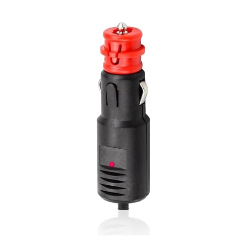 Image of Efillooc 12V Car Cigarette Lighter Socket Male Power Plug with 8A Fuse & LED for Tyre Inflator Car Vacuum Fridge Cooler High Power (Plug HP RED)