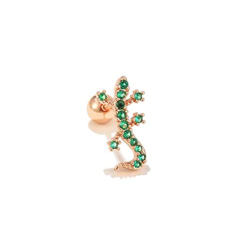 Fashion 1 Pc Green Zircon Animal Tragus Piercing Stud Earrings Helix Piercing Cartilage Earrings for Women Jewelry