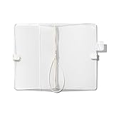 Cloth & Paper Clear Vinyl Travel Notebook Cover | Pocket Plus Size 4' x 6.5' | Transparent Planner Cover with Elastic Binding for 4 Refills | Clear Notebook Cover for Planners – Beige Bungee Closure