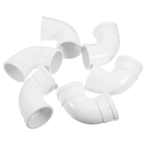 EXCEART 6 Piezas Accesorios para tuberías de codo de PVC accesorios de codo de manguera plomería Conector de tubería de drenaje conector de tubería de agua de polivinilo blanco