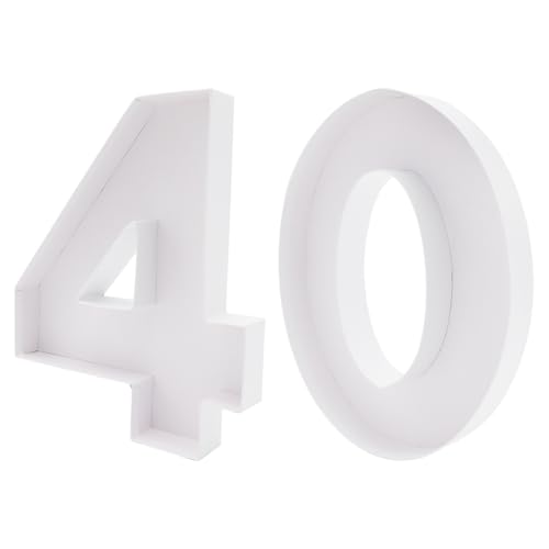 Image of 12 inch Fillable Number Paper Mache Cardboard Cutouts Sweet Charcuterie Board Tray(White, 40 Shape)
