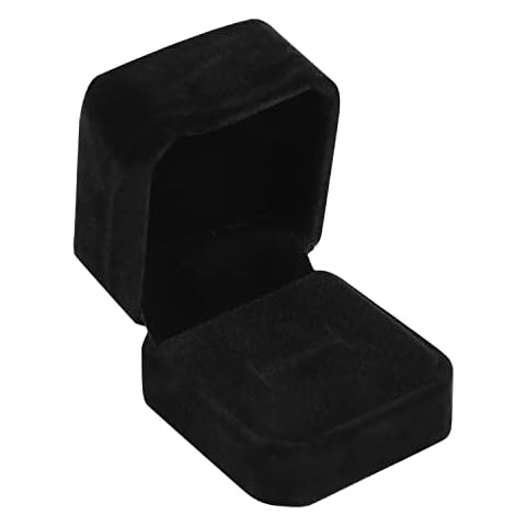 RAYITO Christmas Ring Box, Black Engagement Ring Box Velvet Earring Gift Box Ring Boxes for Jewellery Cover