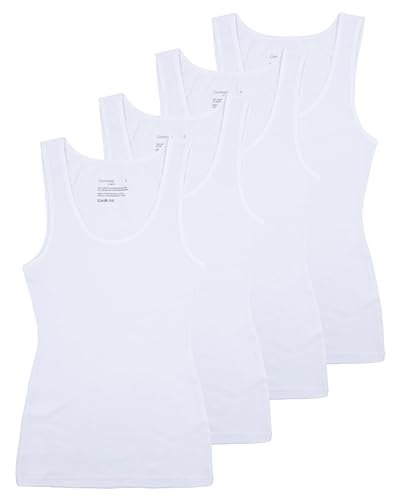 Comfneat Damen 4-Pack Tank Tops Stretch Baumwolle Elasthan Bequeme...