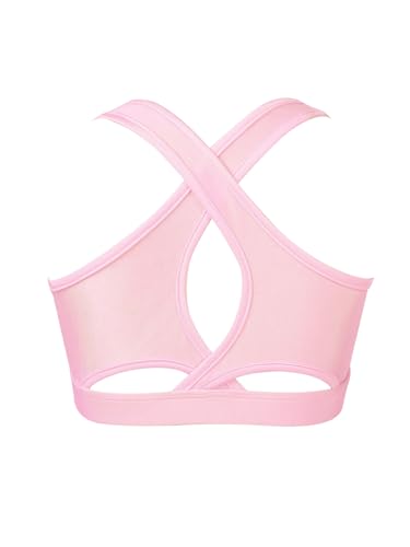 Kids Girls Plain Crop Top & Skater Skirt Set Tennis Golf Outfit 2 Piece Sport Training Tacksuit Set Activewear Pink&Black 4 Years4