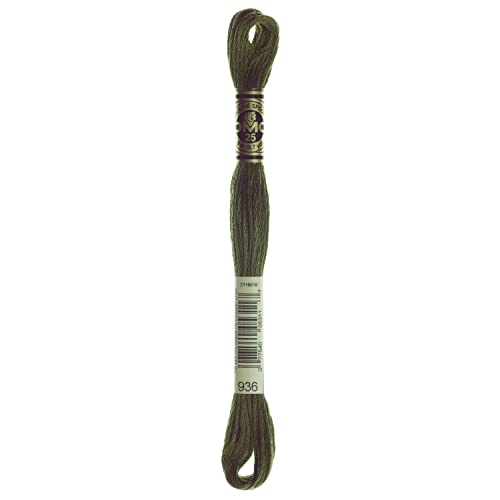 Image of DMC 6-Strand Embroidery Cotton Floss, Very Dark Avocado Green