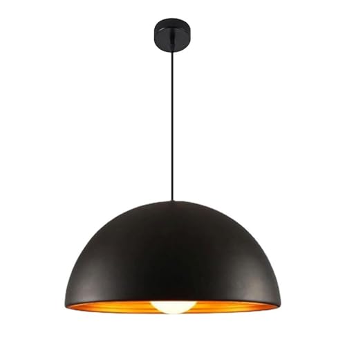 Plafonnier semi-encastré noir et or 30cm pour îlot de cuisine