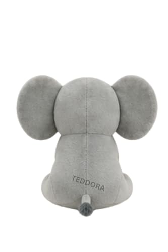Image of Sitting Elephant Soft Toy for Girls Boys Kids,Grey,Elehant Animal Plush Stuffed Baby Teddy Gift Birthday, 23cm