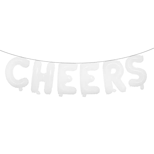 16" Cheers Balloons Banner,Cheers Letter Balloon,Cheers Decor, Celebration Balloons,Celebration Decoration,Cheers Party, Multicolor (CHEERS White)