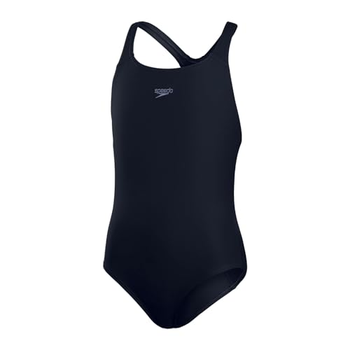 Speedo Girl's ECO Endurance+ Medallist Swimsuit, Comfortable, Stylish Design, Extra Flexibility, True Navy, 5-6 Years