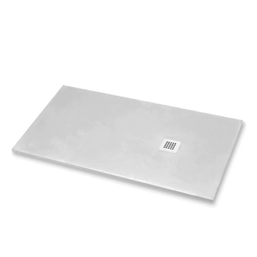 Plato de ducha 65 x 90 cm Volcán Line Extra Slim Gris Claro Ral 7035 Resina Sintética y Polvo de Mármol con Tapa de regalo