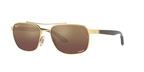 Ray-Ban Unisex RB3701 Liteforce Rectangular Sunglasses, Gold/Purple Mirrored Gold Gradient Polarized, 59 mm - image 2