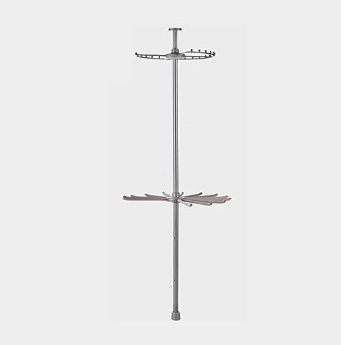 Portant à vêtements rotatif en spirale métallique robuste gris 190 cm