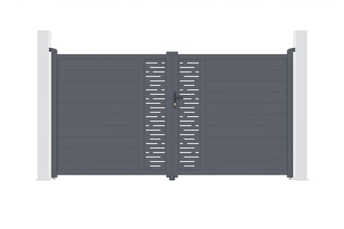 Casanoov Doppelflügeltor aus Aluminium 3m ARLBERG H.180cm grau