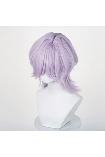 Boys Costume Cosplay Wig for Kids, Anime Pop Singers Cosplay Wigs, Boys Idol Costume Wig Halloween Accessory Hair for Men (Light Purple)4