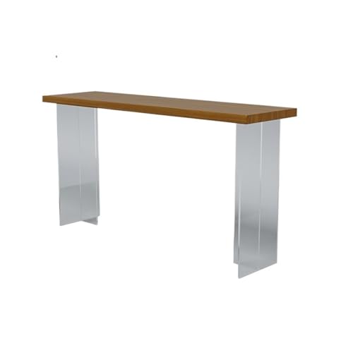 SDA287MZ Bistrós Mesa de Bar Moderna de Madera con Patas acrílicas Transparentes, Mesa Rectangular Alta for el hogar Cafeterías(XL)