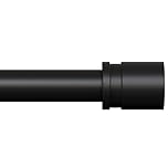 PeSenp Black Curtain Pole 90-233 cm,Extendable Curtain Poles for Eyelet Curtains,25mm Adjustable Long Curtain Rod with Brackets – Internal Screw Connector for Heavy Drapes, Seamless & Sturdy Design