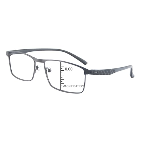 ProEyes Bootes,Progressive Multifocal Blue Light Blocking Lightweight Readers, Anti-Reflective Resin Lens, 0 Power on Top Lens (Gun, 1.75 x)
