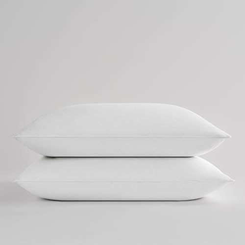 Sobel Westex: 2 Pack Sahara Night | Queen Size | Bed Pillow for Back & Stomach Sleepers | 233 Thread Count 100% Cotton Cover | Gel Fiber Fill | Hotel Quality | Machine Washable | 20x30