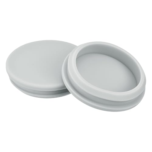 Image of MECCANIXITY 2pcs Silicone Snap in Locking Hole Plugs,50.6mm /2 Inch Mounting Diameter Narrow Groove Width 5mm Panel Seal Cover Round for Kitchen Bulkheads Waterproof Sealing Plugs Grey