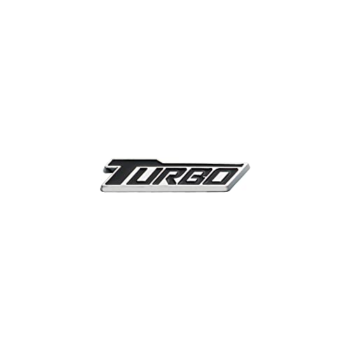 Image of 2 Pack Universal Metal Turbo Badge Emblem Car Auto Fender Trunk Tailgate Decal Sticker (Silver Black)