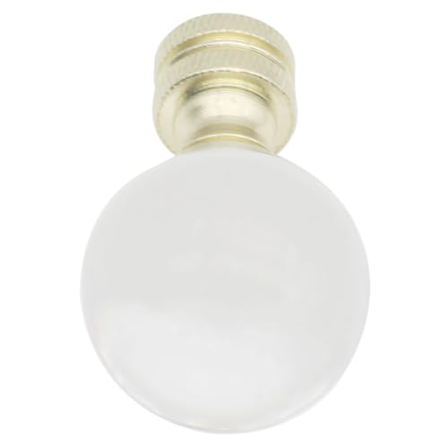Image of 1Pcs Crystal Lamp Finial Clear Glass Lamp Finial Cap Knob Lamp Decoration for Lamp Shades /Tiffany Style Lamp(Gold Base) (Pack of 2)