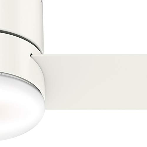 Image of Hunter Fan 44 inch White Low Profile Indoor Ceiling Fan with Light and Remote Control for Bedroom, Living Room /Family Room, Dining Room, Kitchen, Office (Renewed)