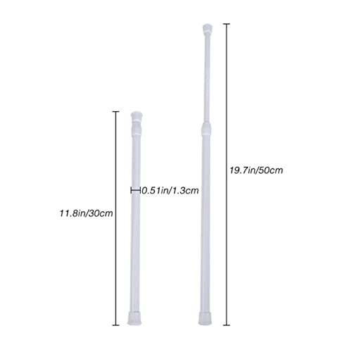 Image of Telescoping Curtain Rods Metal Pole for Cupboard Utensils Cabinet White 30-50cm